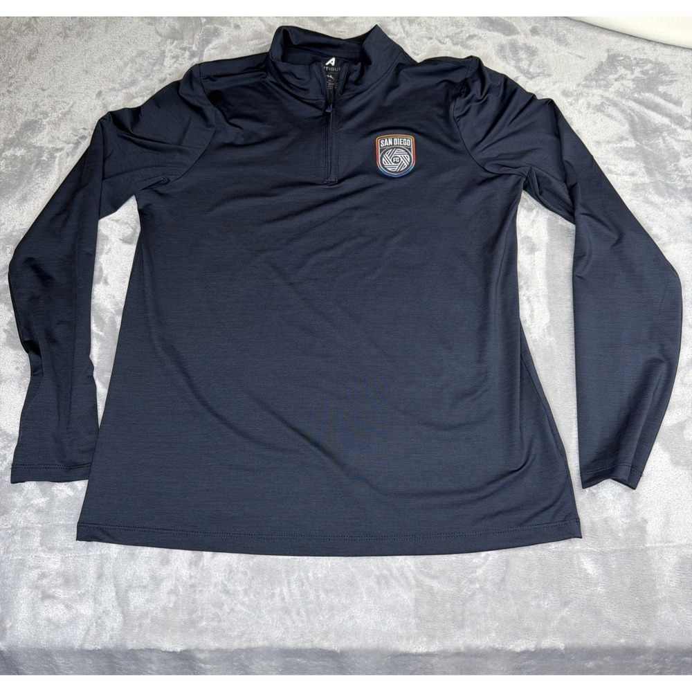 Antigua San Diego FC MLS Women's M Navy 1/4 Zip Pullover Stretch NWT